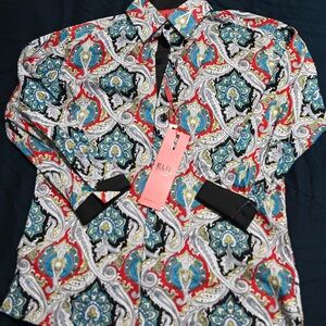 Colorful Paisley Button-Up Shirt